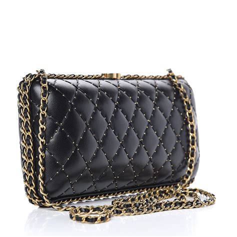 chanel black evening clutch|Chanel clutch with chain black.